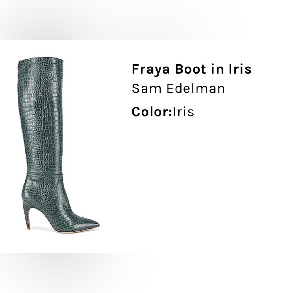 Sam Edelman Fraya Croc Knee High Heeled Boots